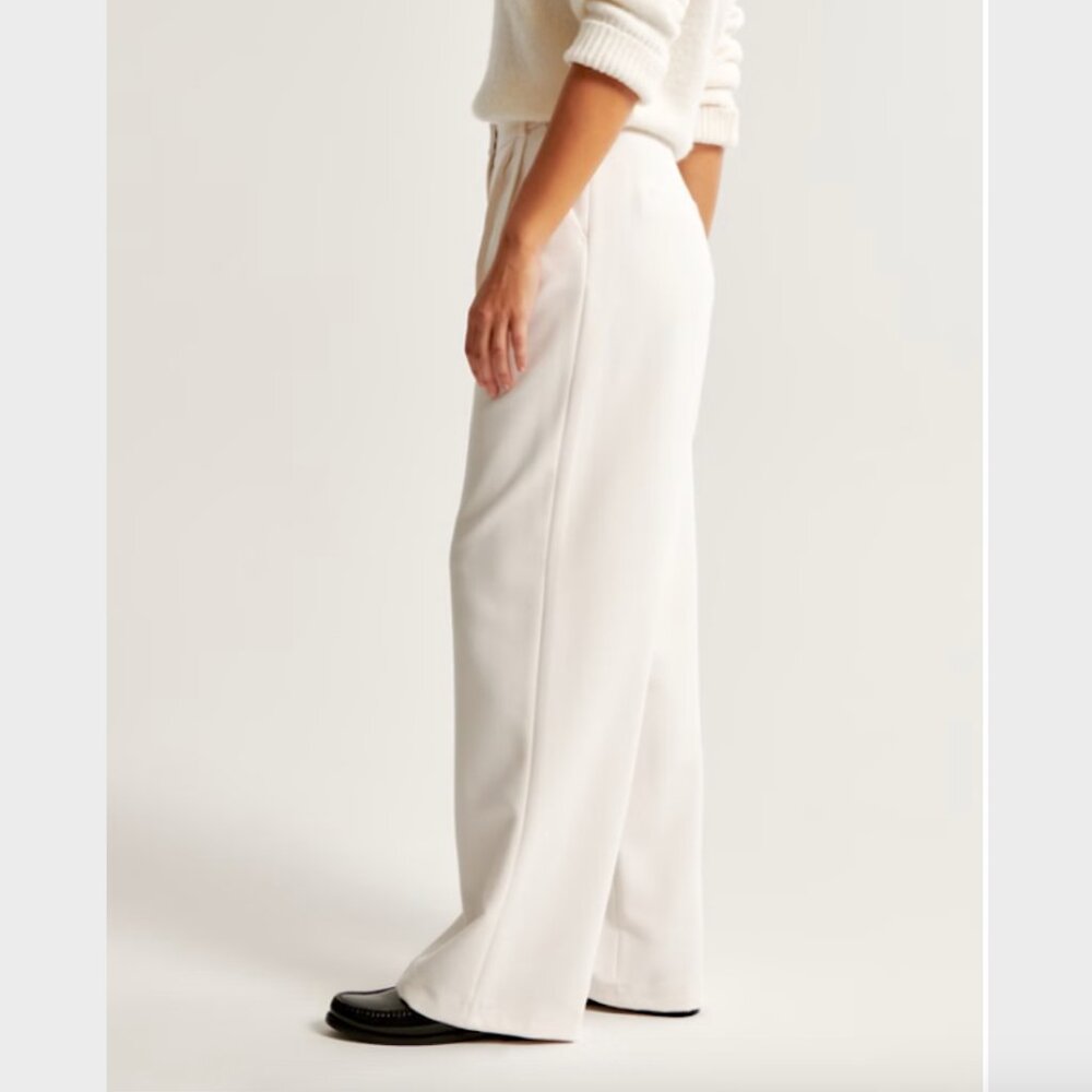 Abercrombie & Fitch Cream Sloan Curve Love Pants - Size 33/16 - Picture 9 of 11